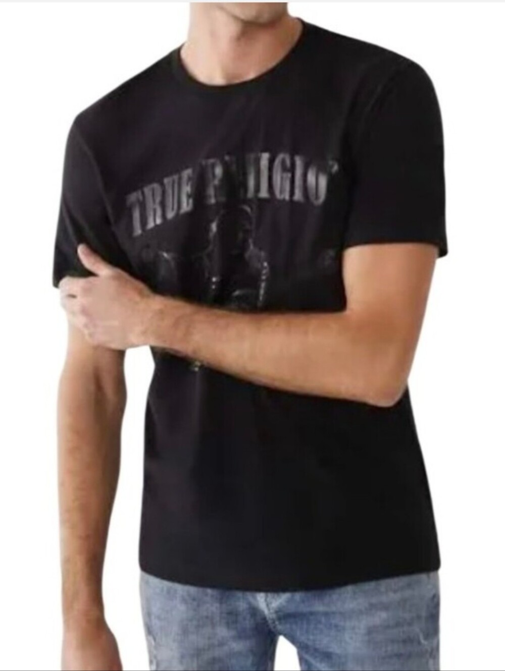 True Religion Men's Black Graphic Crew Neck T-Shirt